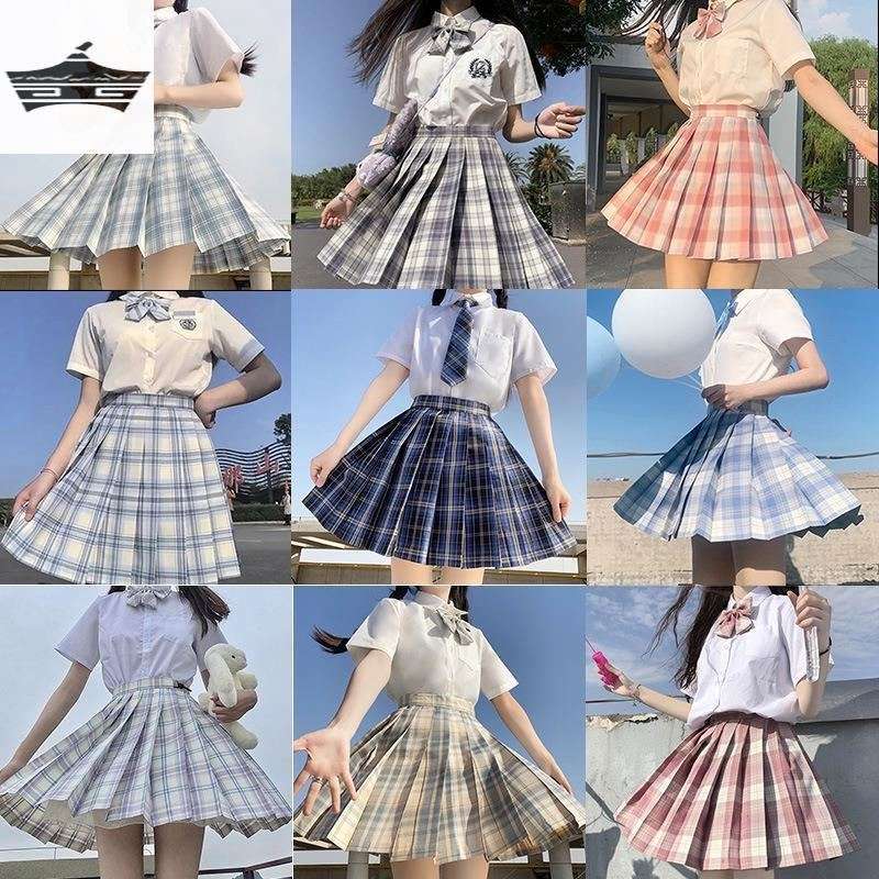 セーラー服  プレッピースタイル チェック柄プリーツスカート制服セット