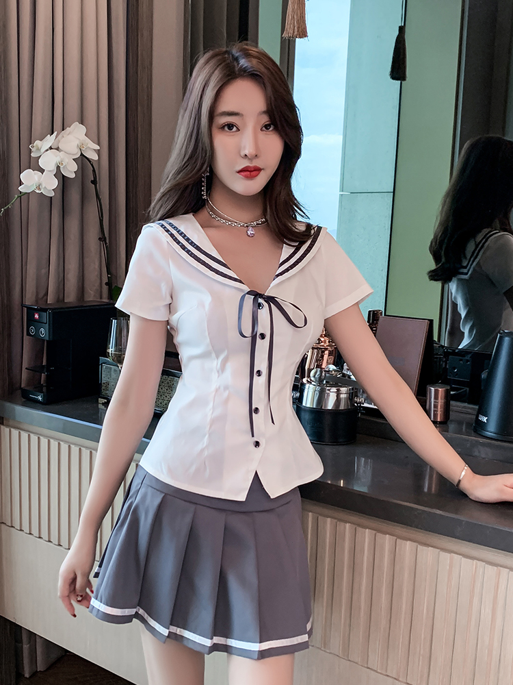 セーラー服 清楚リボン セーラーカラー ブラウス