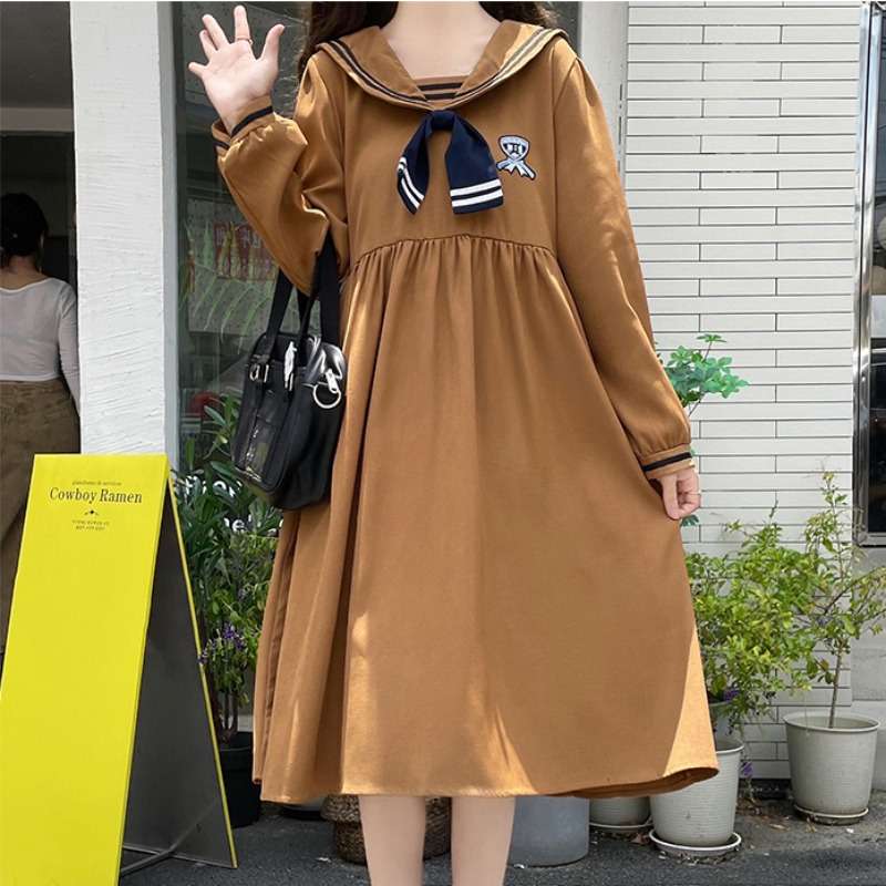 セーラー服  レトロ風セーラーカラーワンピース