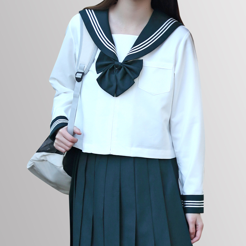 セーラー服 伝統美学 リボン付きセーラートップス