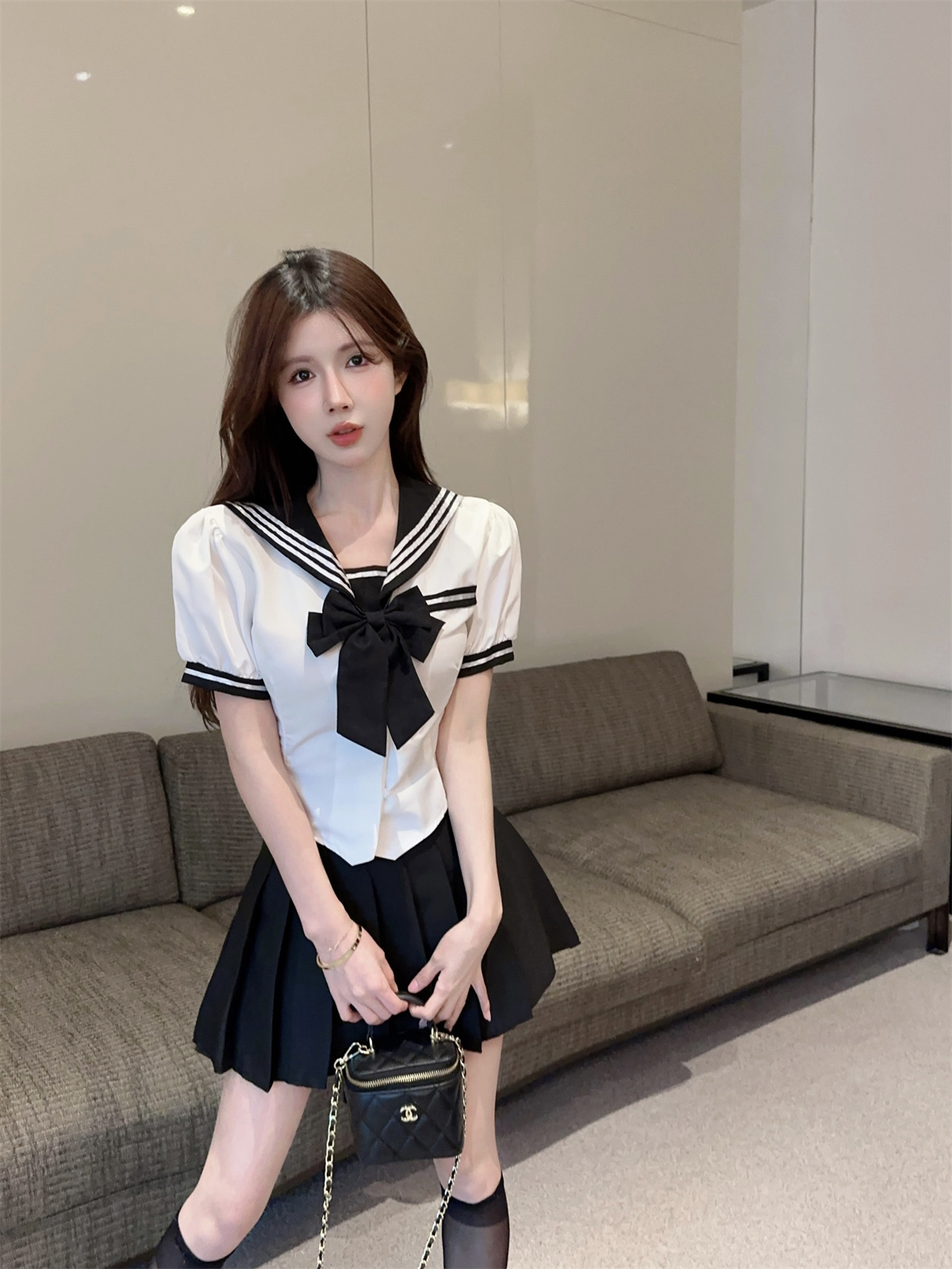セーラー服 パフスリーブ リボン セーラーブラウス