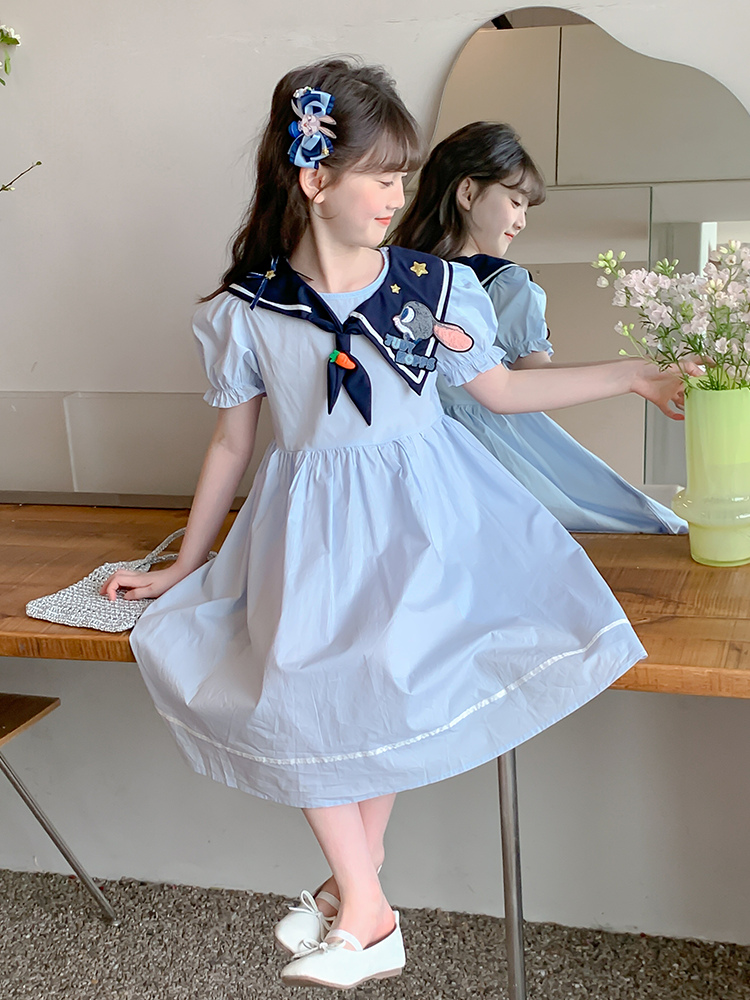 セーラー服 お星さま刺繍入り子ども用マリンワンピース