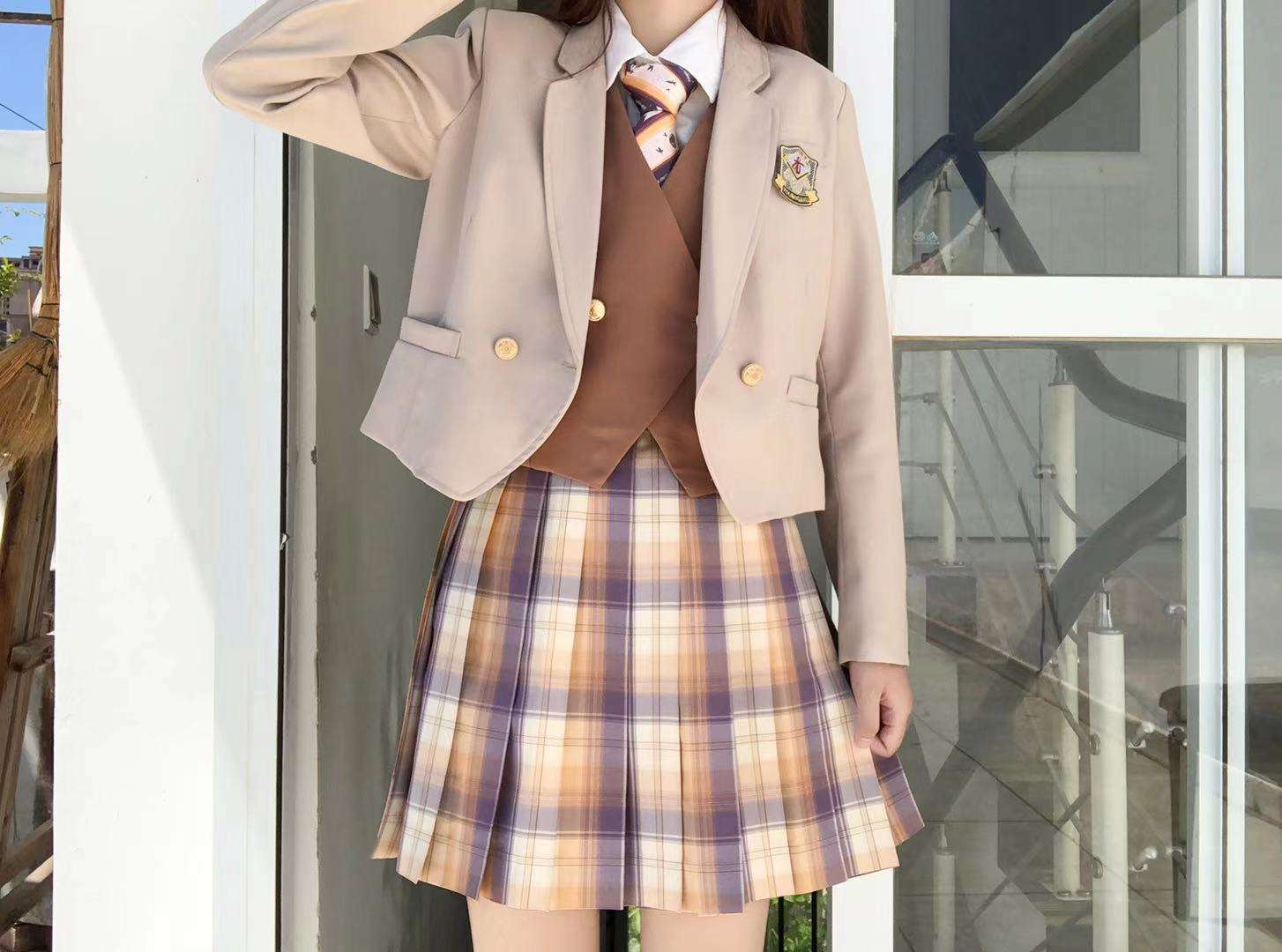 セーラー服  クラシックチェック柄プリーツスカート制服