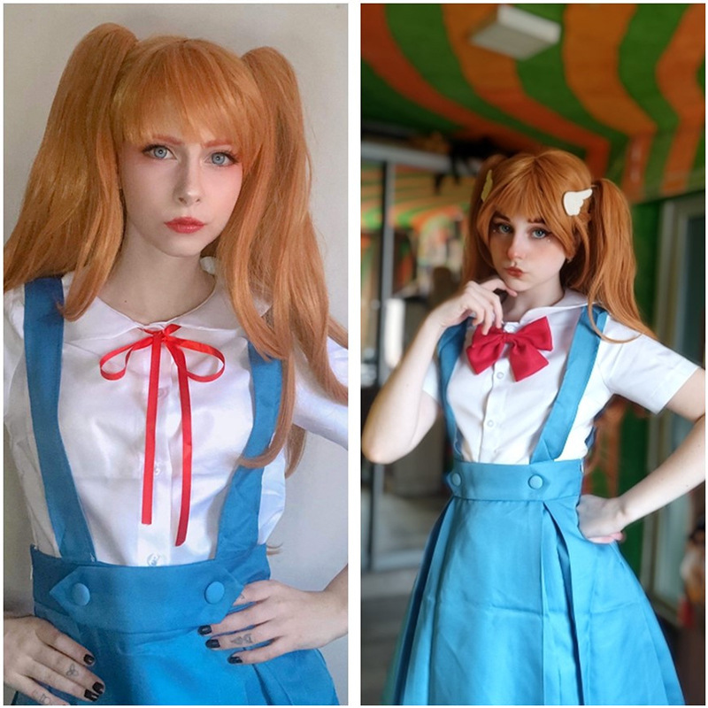 セーラー服 リボン飾り付きジャンパースカート風セーラー服