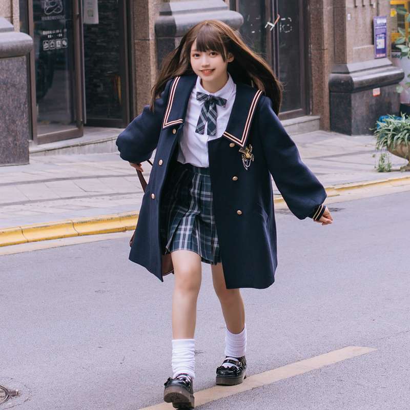 セーラー服  学生風ダブルボタンセーラージャケット