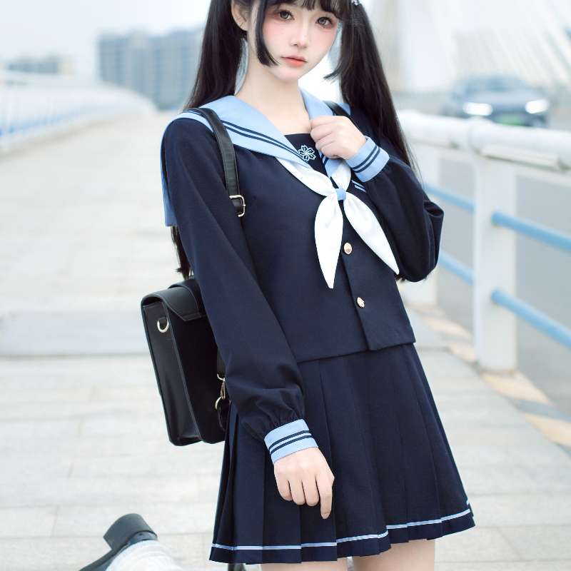 清楚可愛い紺色セーラー服 JK制服風コスプレ衣装