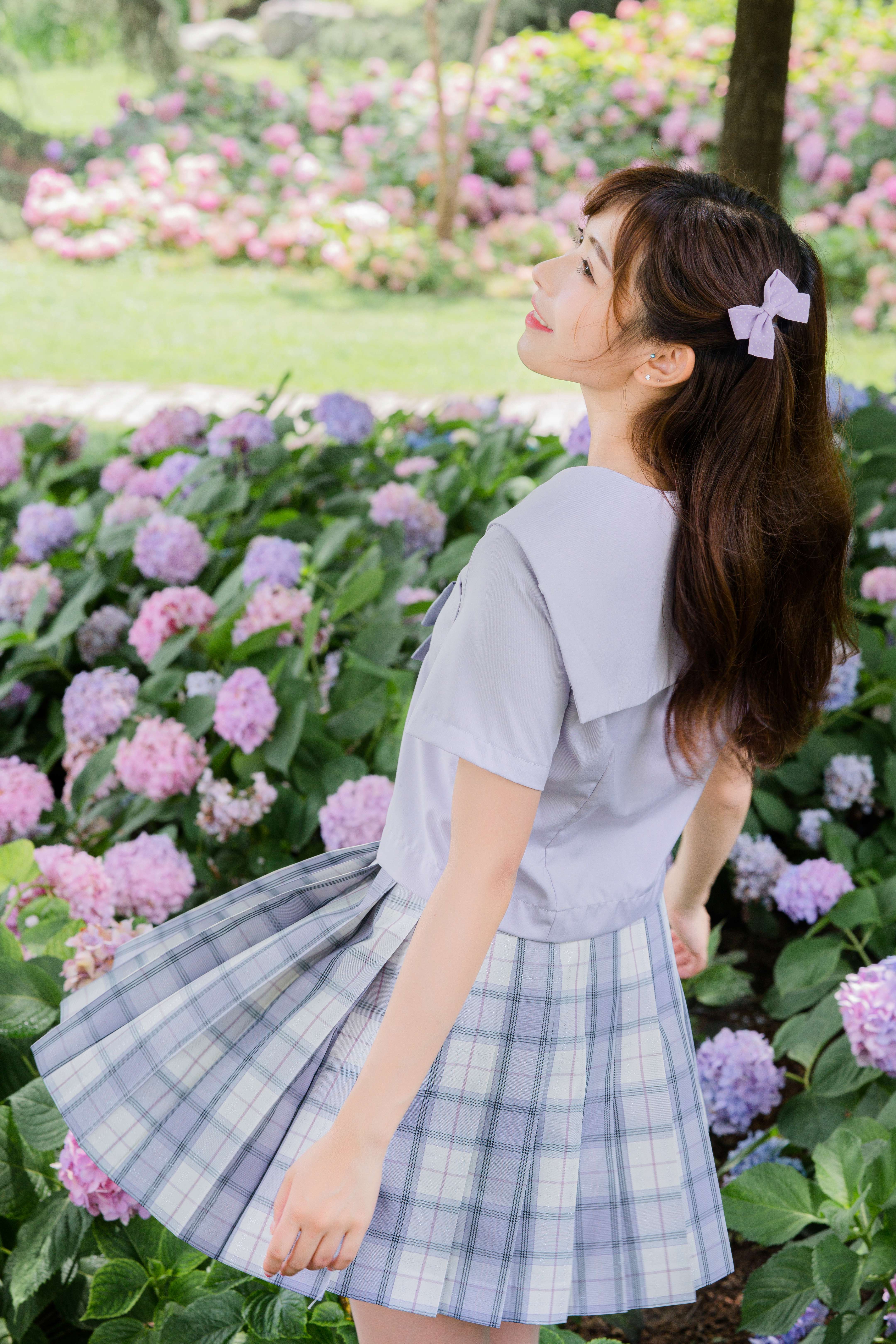 セーラー服 リボン飾り付き清楚セーラーブラウス