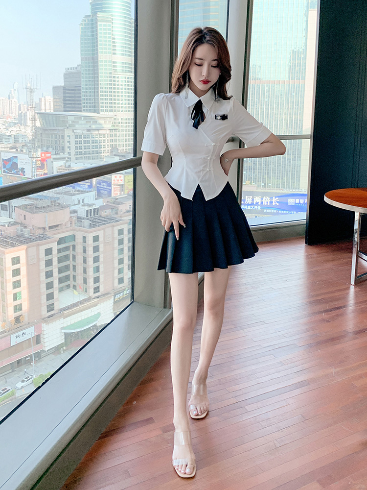 セーラー服 チャイナ風デザイン セーラー半袖ブラウス