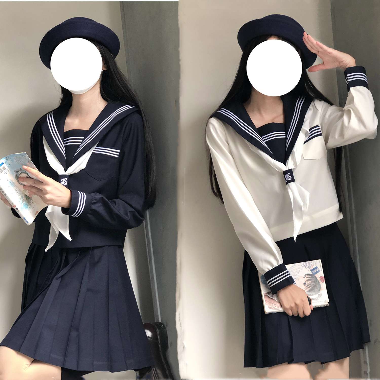 JK制服風 長袖セーラー服上着