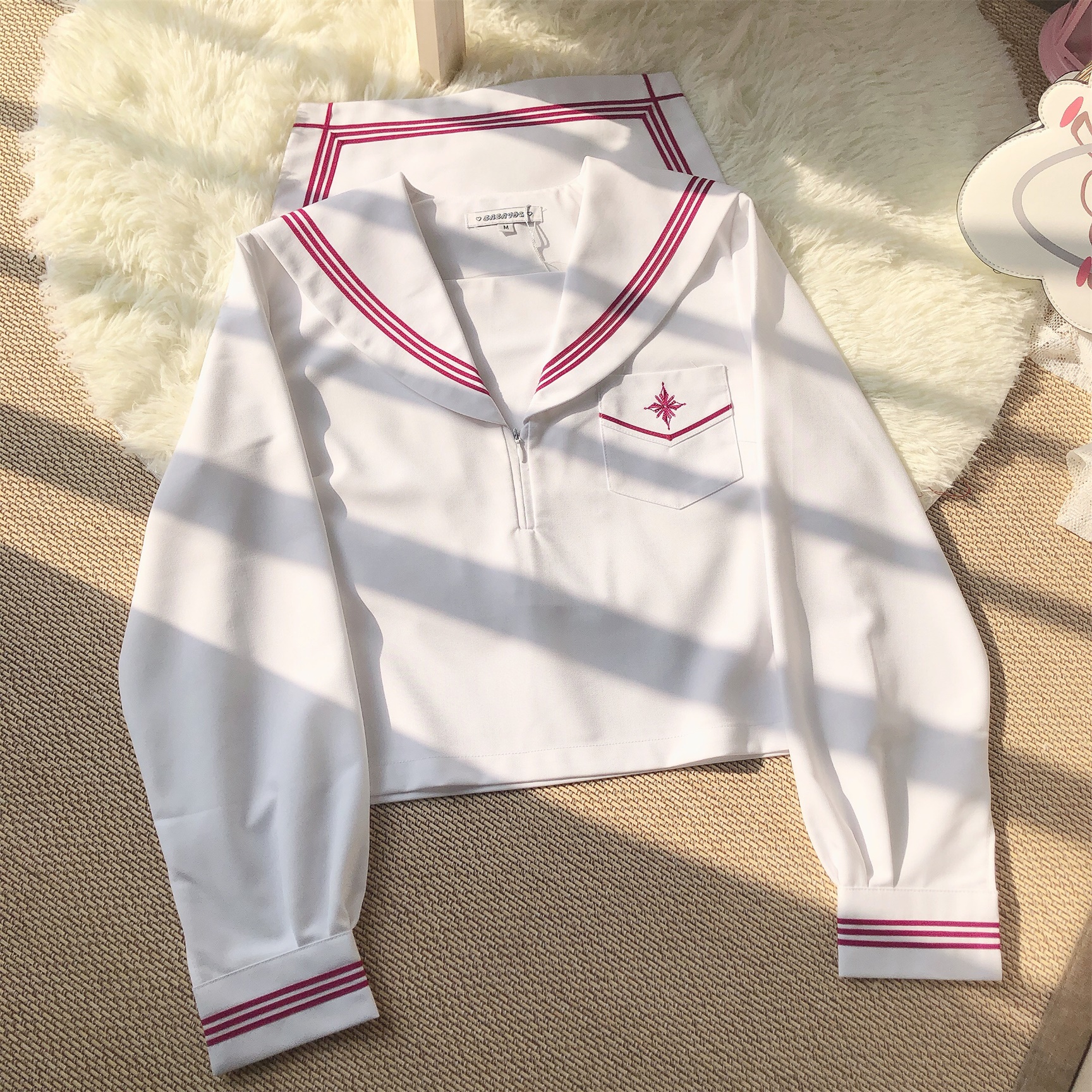 セーラー服 星型ワッペン付きマリン風セーラートップス