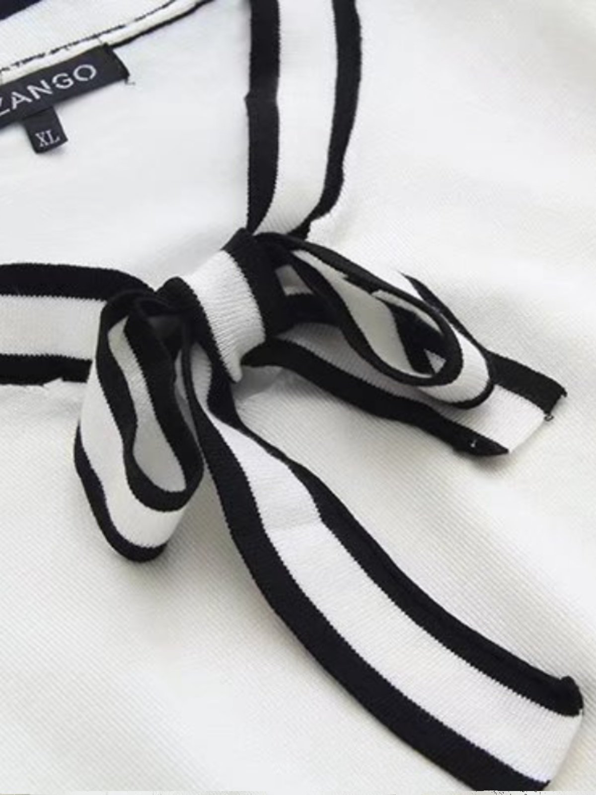 セーラー服 配色ライン入りセーラーカラーニットトップス