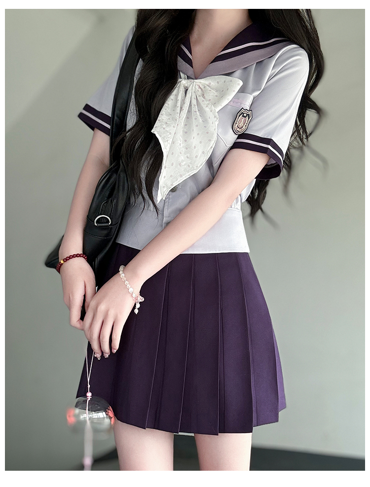 セーラー服 優雅リボン付き制服風セーラートップス