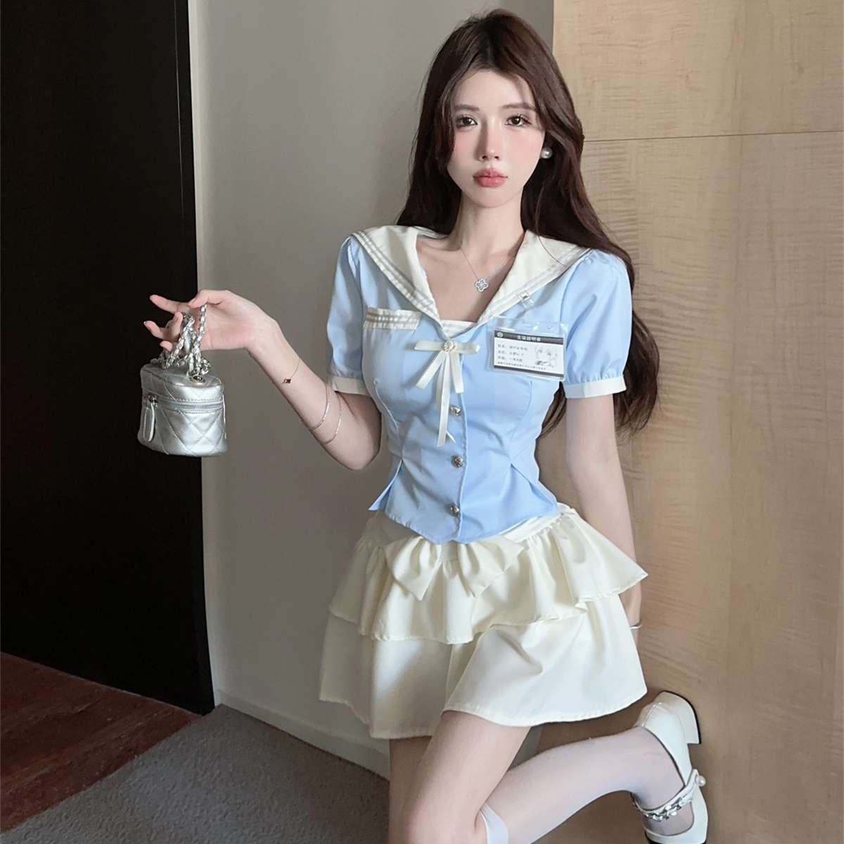 カレッジスタイル 半袖シャツ スカート2点セット　セーラー服専門店
