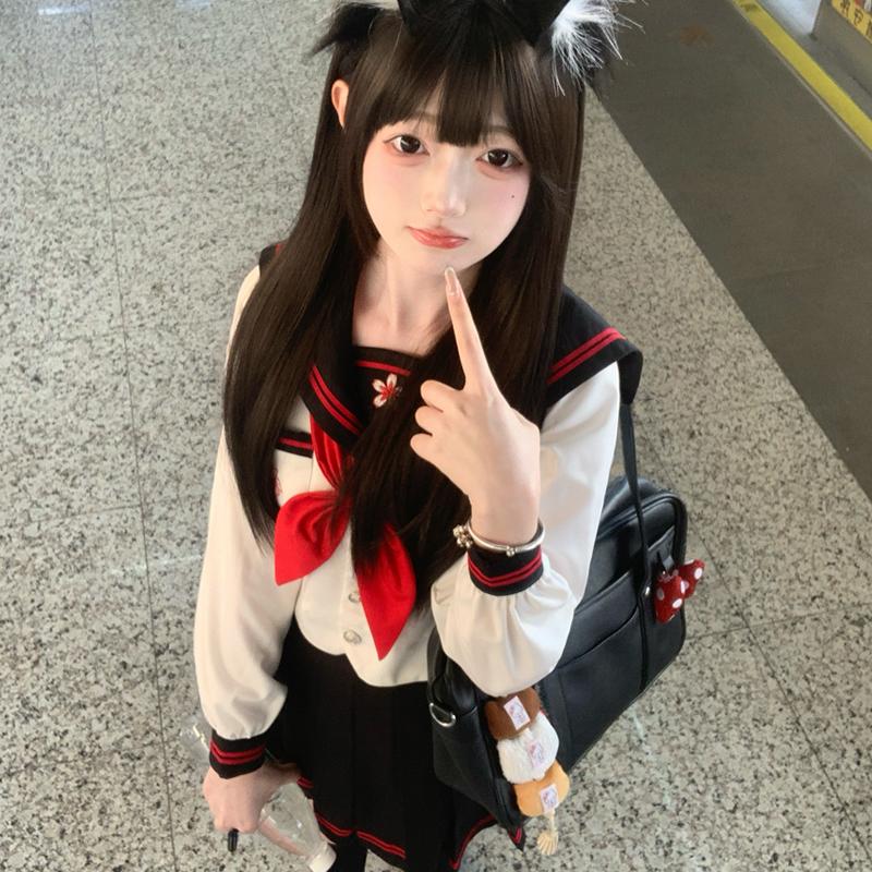 セーラー服 桜モチーフ 長袖セーラー制服