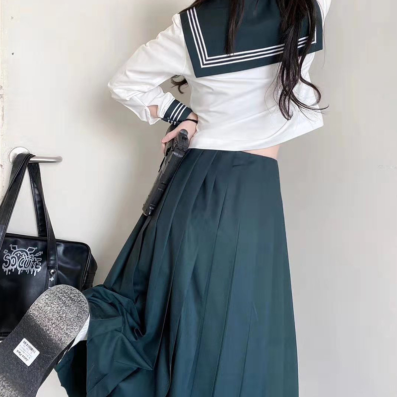 セーラー服 伝統美学 リボン付きセーラートップス