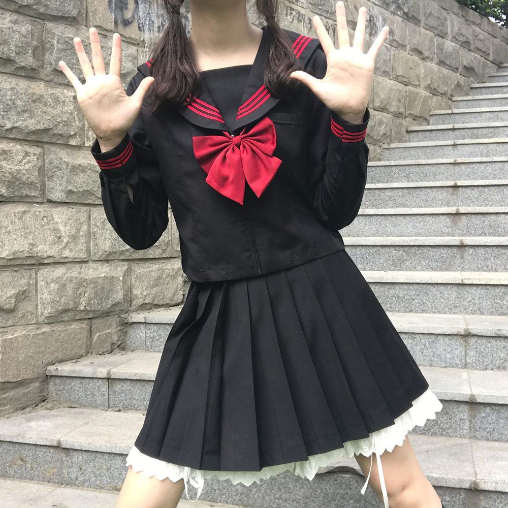 セーラー服 リボン付き伝統デザインセーラー服