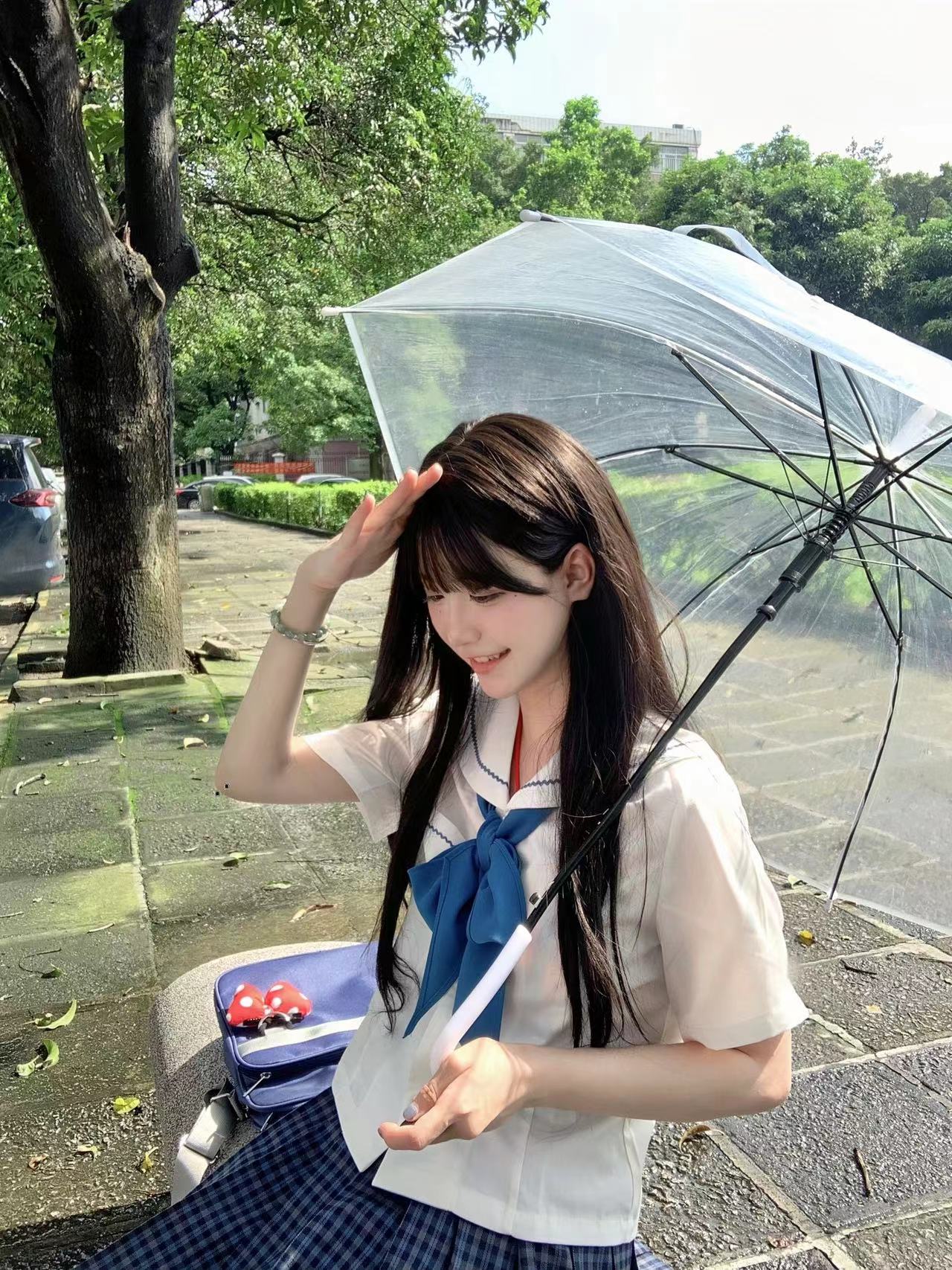 セーラー服 清楚リボン付き学園セーラーブラウス