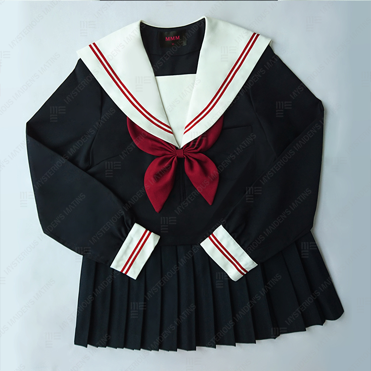 セーラー服 クラシック襟付き長袖セーラートップス