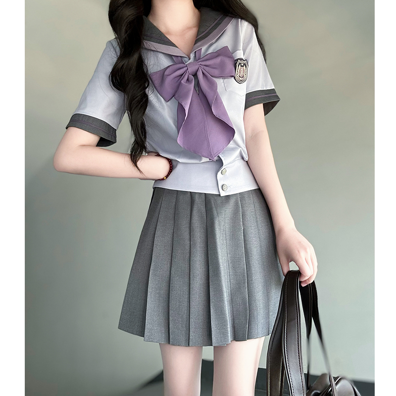 セーラー服 優雅リボン付き制服風セーラートップス