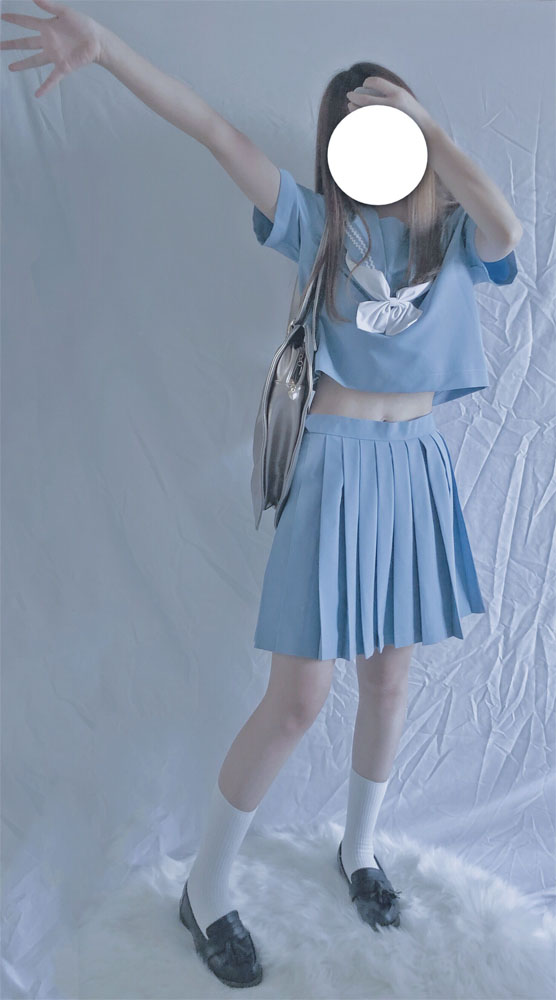 セーラー服 清涼感あふれる二本ライン セーラートップス