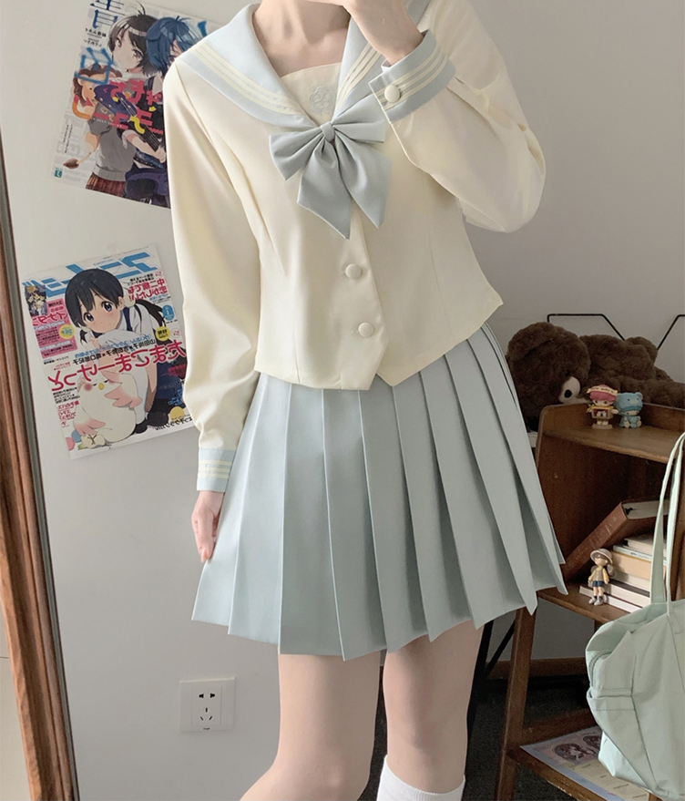 セーラー服 清楚リボン 半袖セーラーブラウス