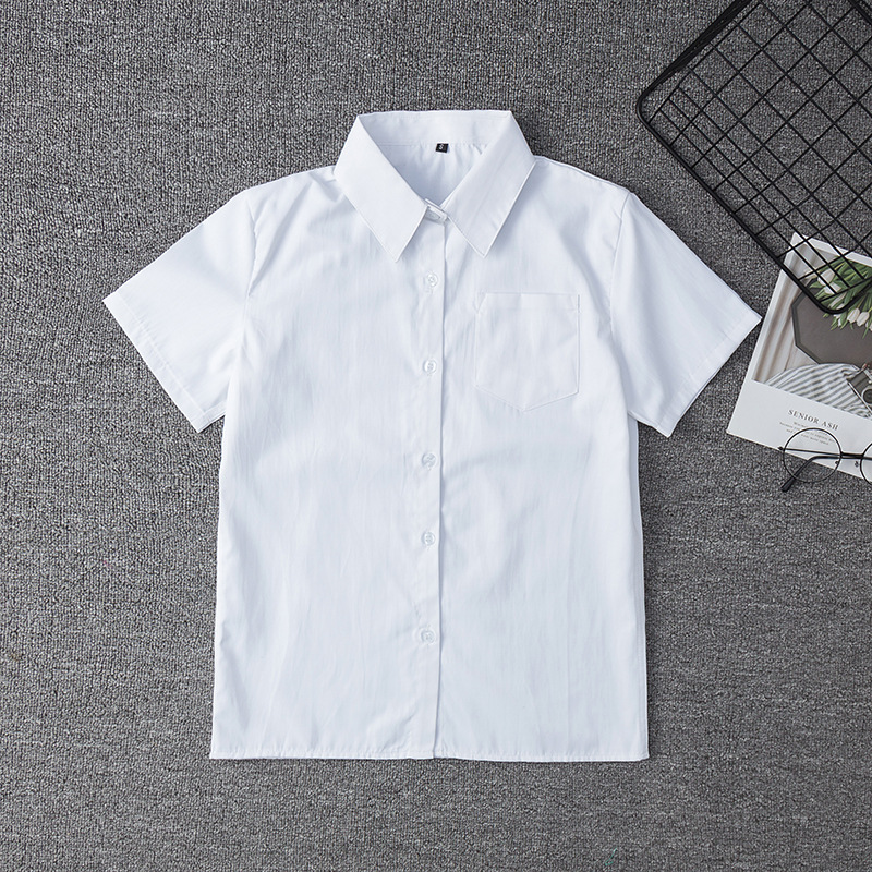 セーラー服 学園風半袖制服ブラウス ネクタイ付きスクールシャツ