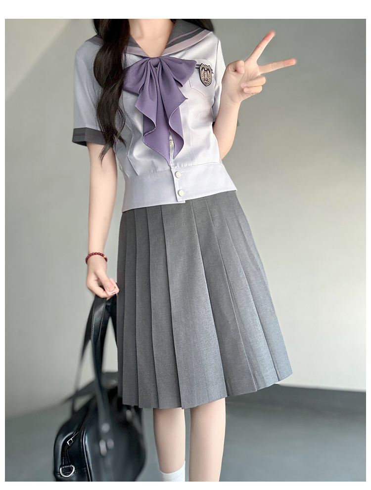 セーラー服 優雅リボン付き制服風セーラートップス