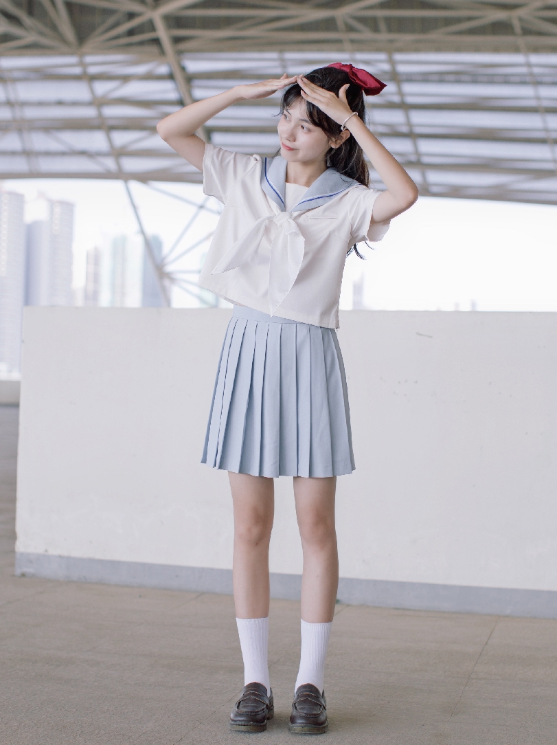 セーラー服 爽やか夏季セーラー半袖トップス