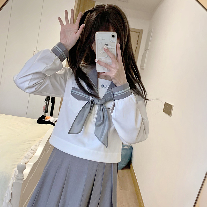 セーラー服 学園風セーラーカラー長袖ブラウス