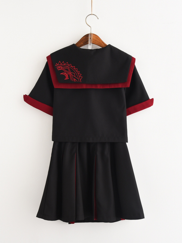 セーラー服 リボン飾り 涼やか半袖セーラートップス
