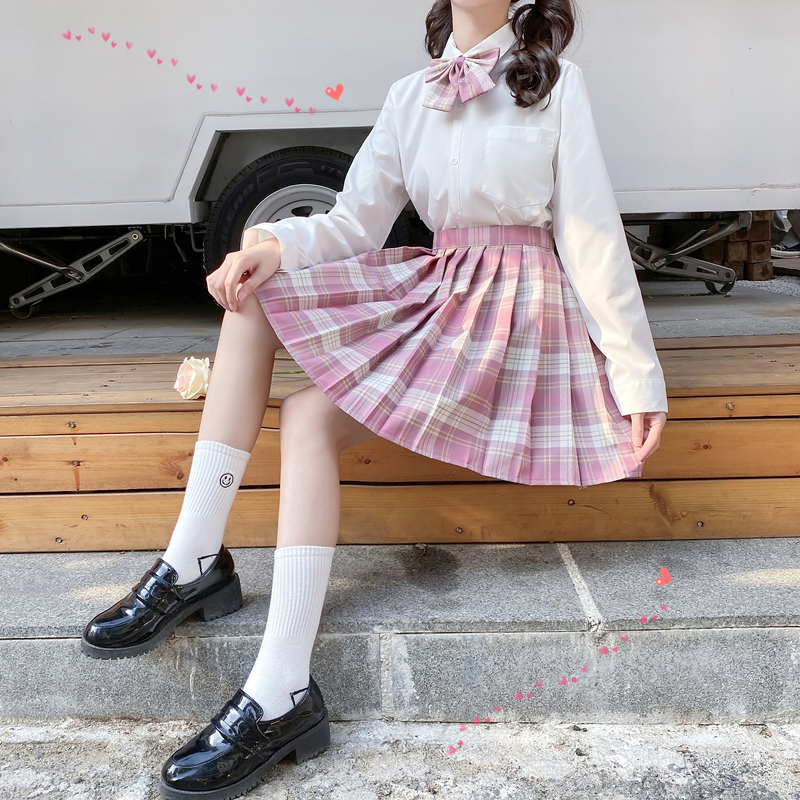 セーラー服 襟付きリボン長袖ブラウス