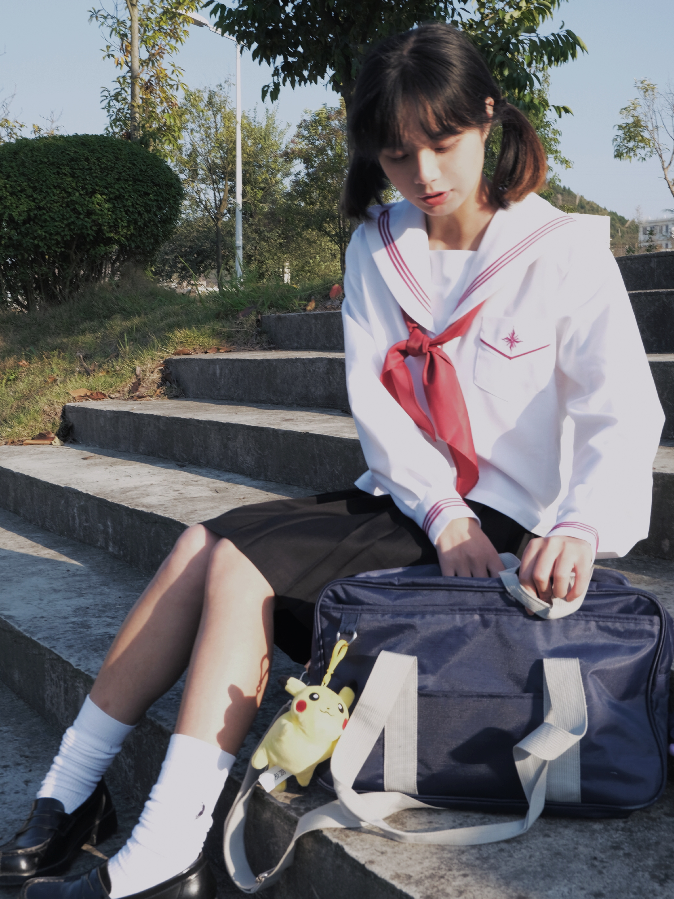 セーラー服 星型ワッペン付きマリン風セーラートップス
