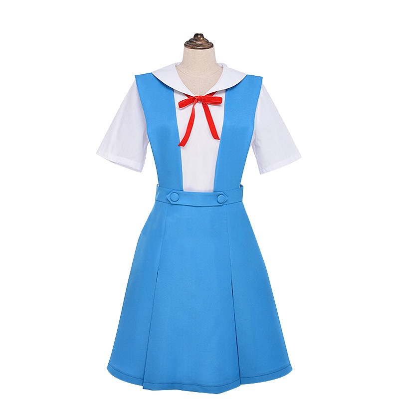 セーラー服 リボン飾り付きジャンパースカート風セーラー服