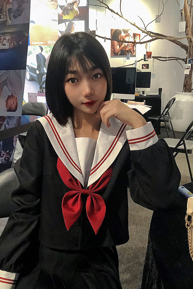 セーラー服 クラシック襟付き長袖セーラートップス
