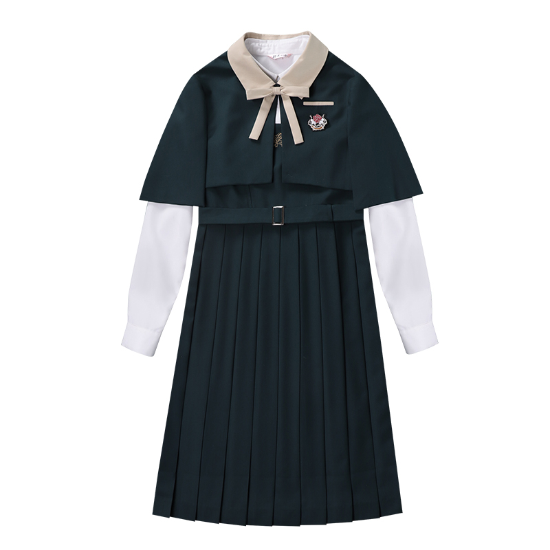 セーラー服 クラシック丸襟リボン付き長袖セーラーブラウス