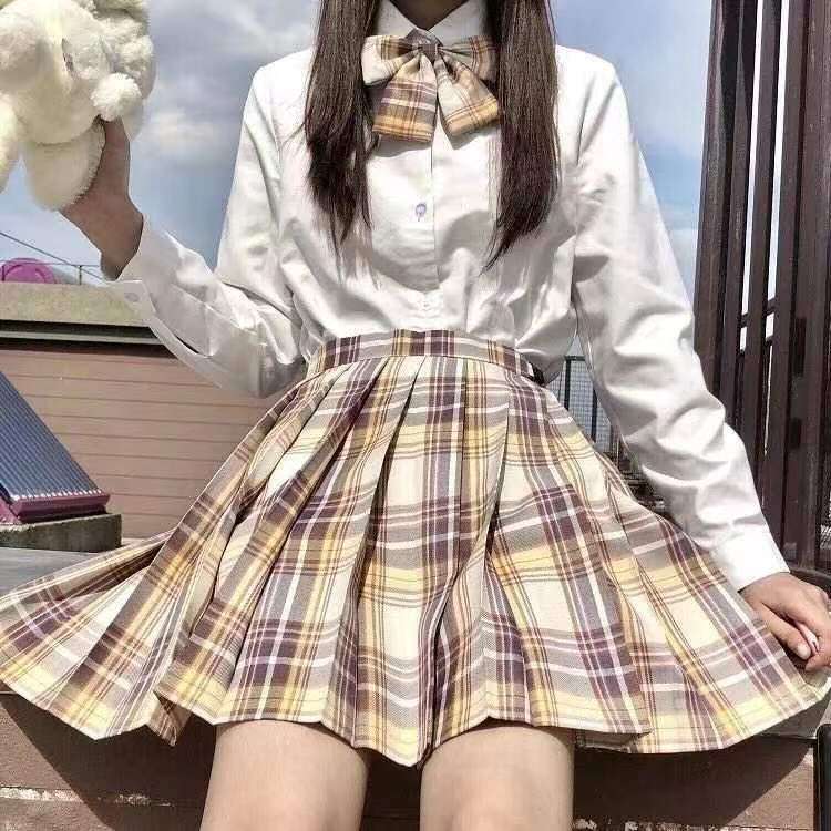 プリーツスカート付きセーラー服風制服