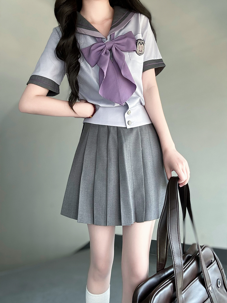 セーラー服 優雅リボン付き制服風セーラートップス