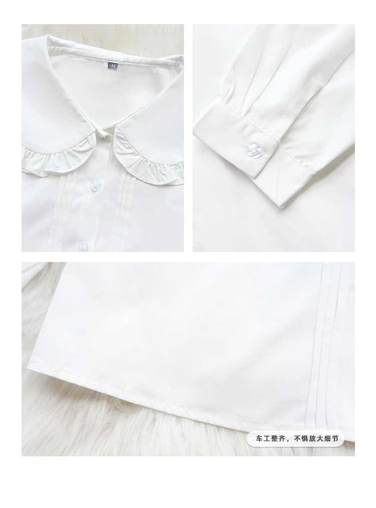 セーラー服 リボン付きフリルカラーセーラーブラウス