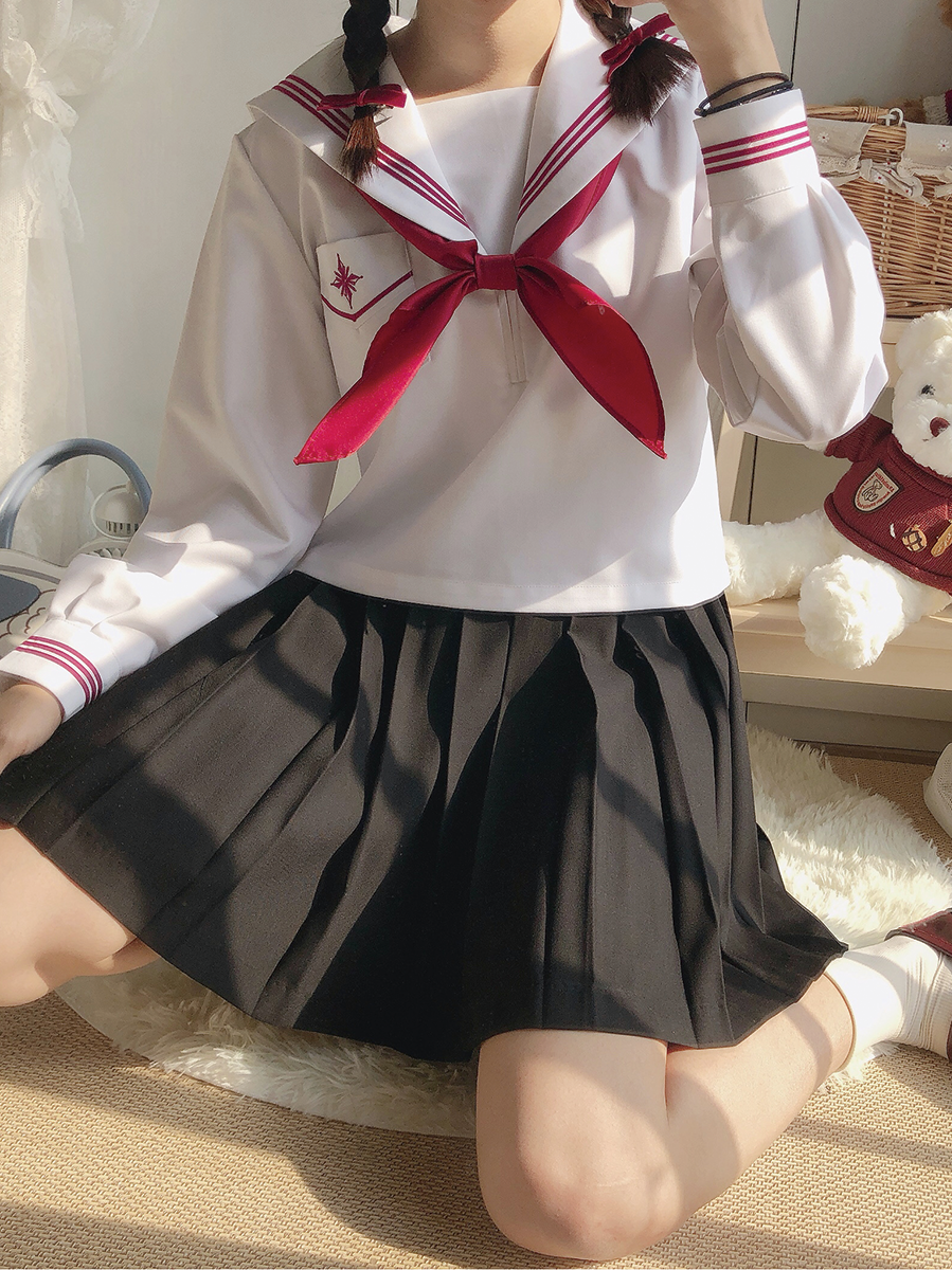セーラー服 星型ワッペン付きマリン風セーラートップス
