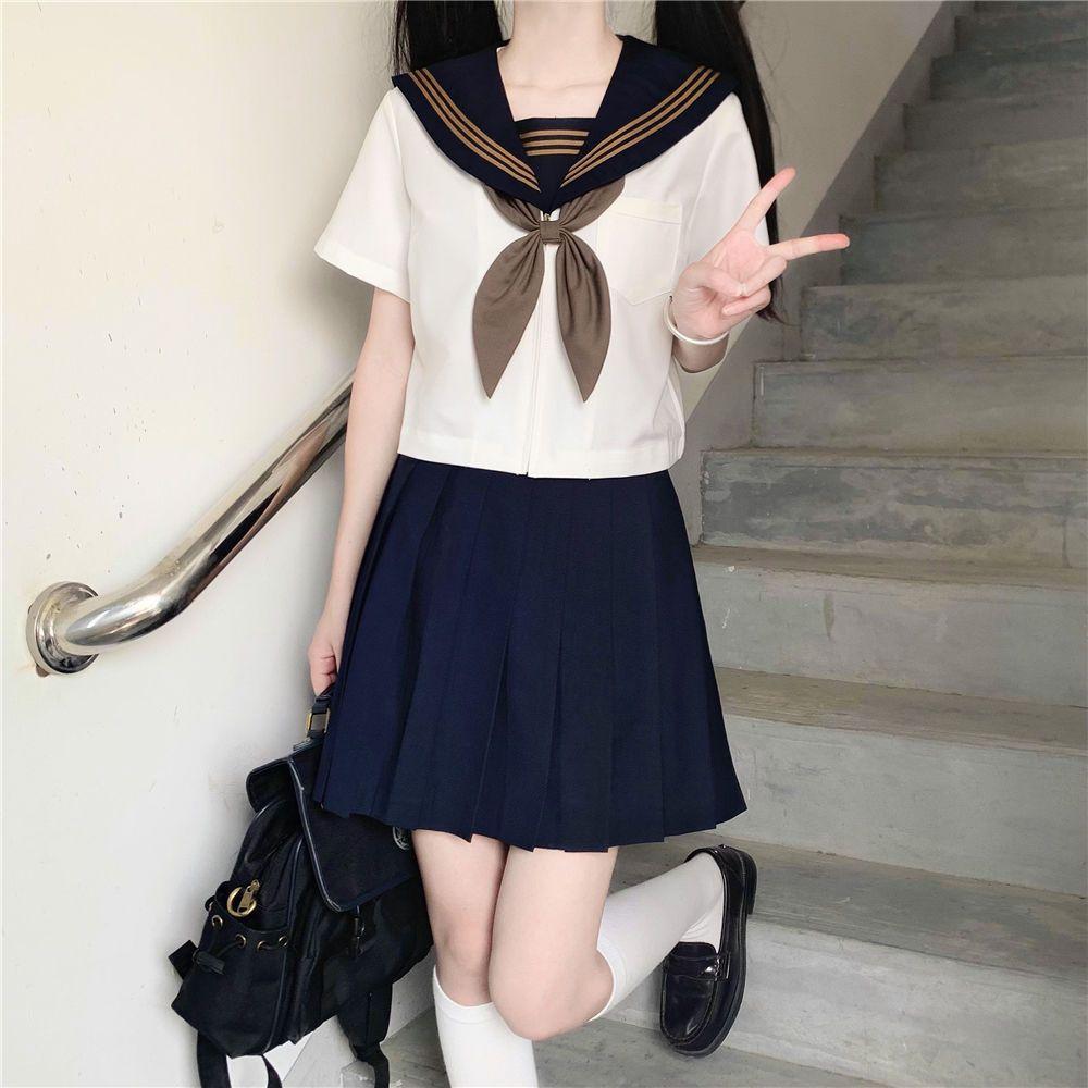 セーラー服 正統派リボン付きセーラーブラウス