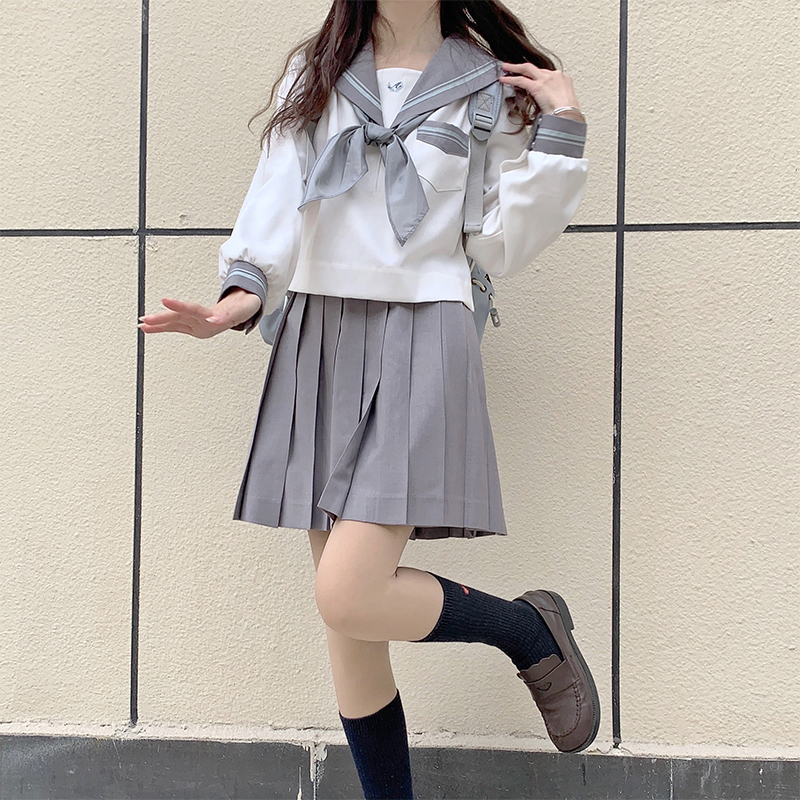 セーラー服 学園風セーラーカラー長袖ブラウス