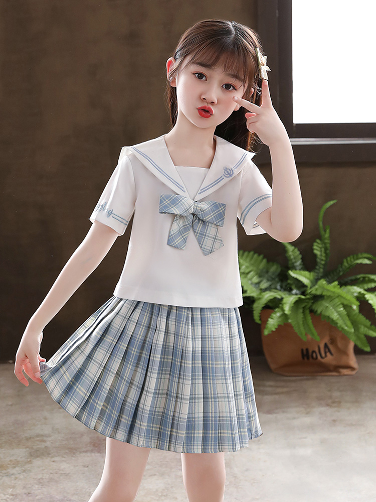 セーラー服 格子柄リボン 清楚セーラー服セット