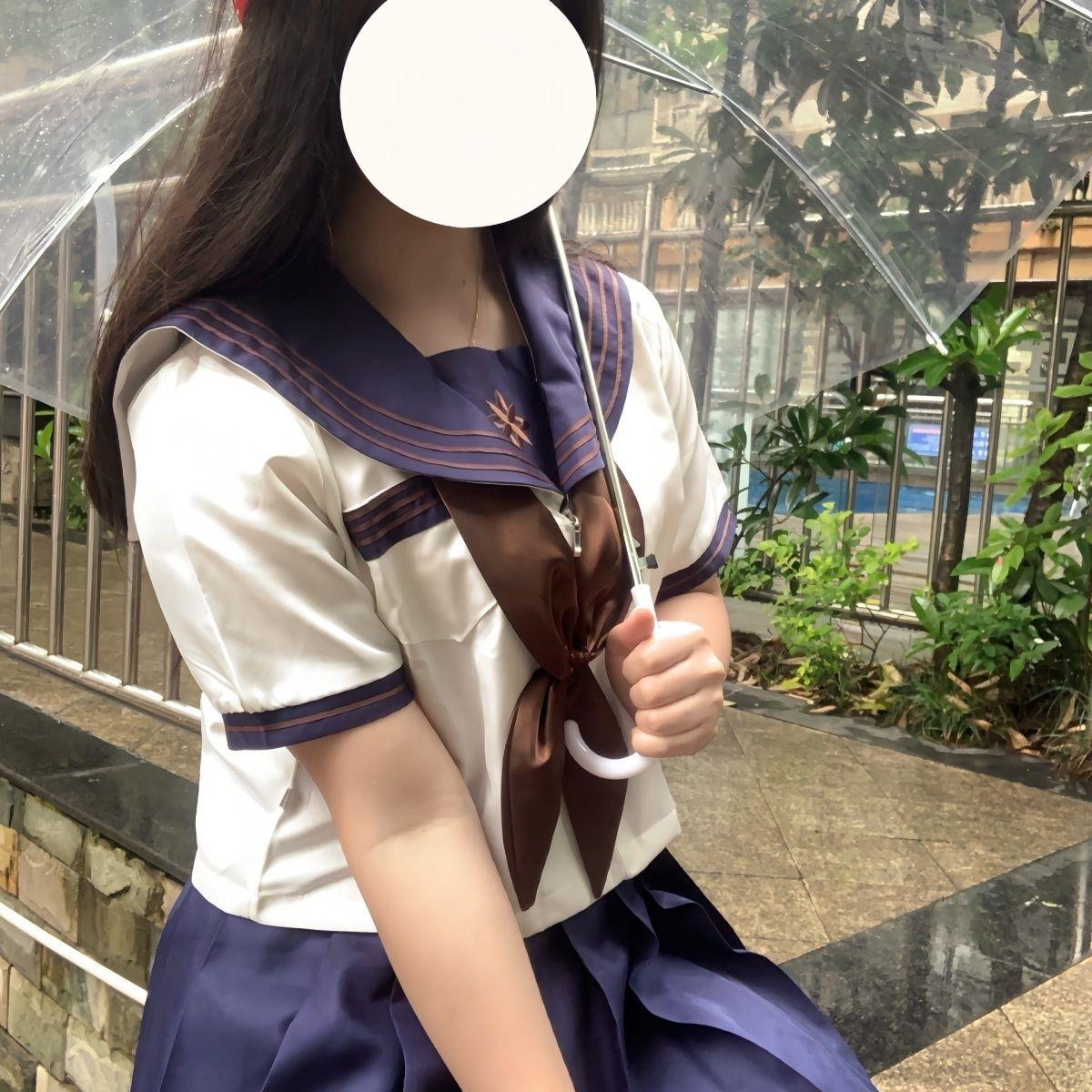 セーラー服 花模様セーラー襟 半袖制服トップス
