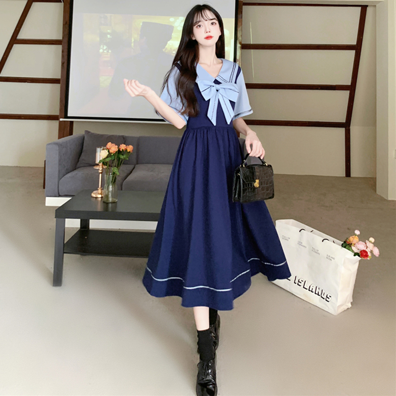セーラー服 リボン付きセーラーワンピース