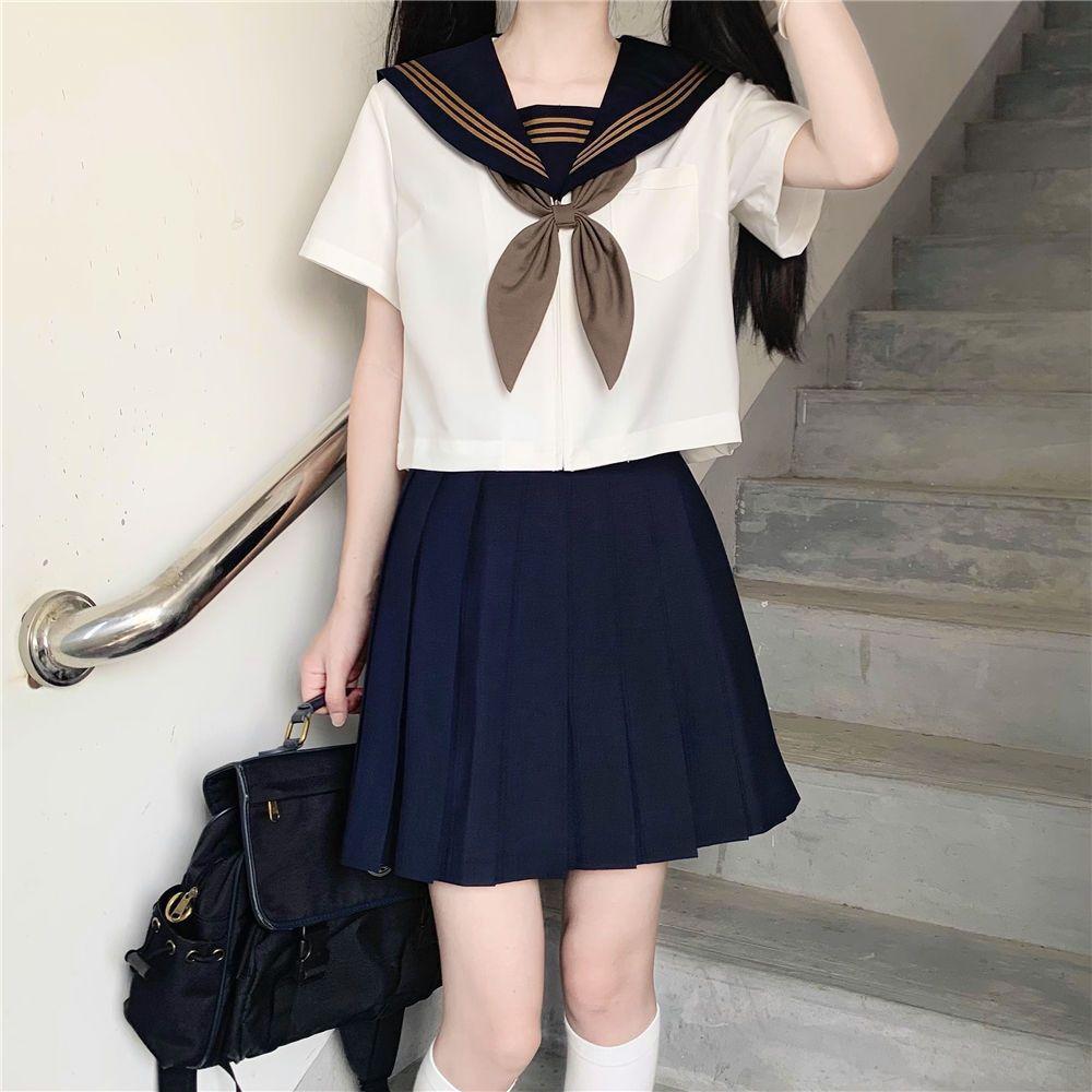セーラー服 正統派リボン付きセーラーブラウス