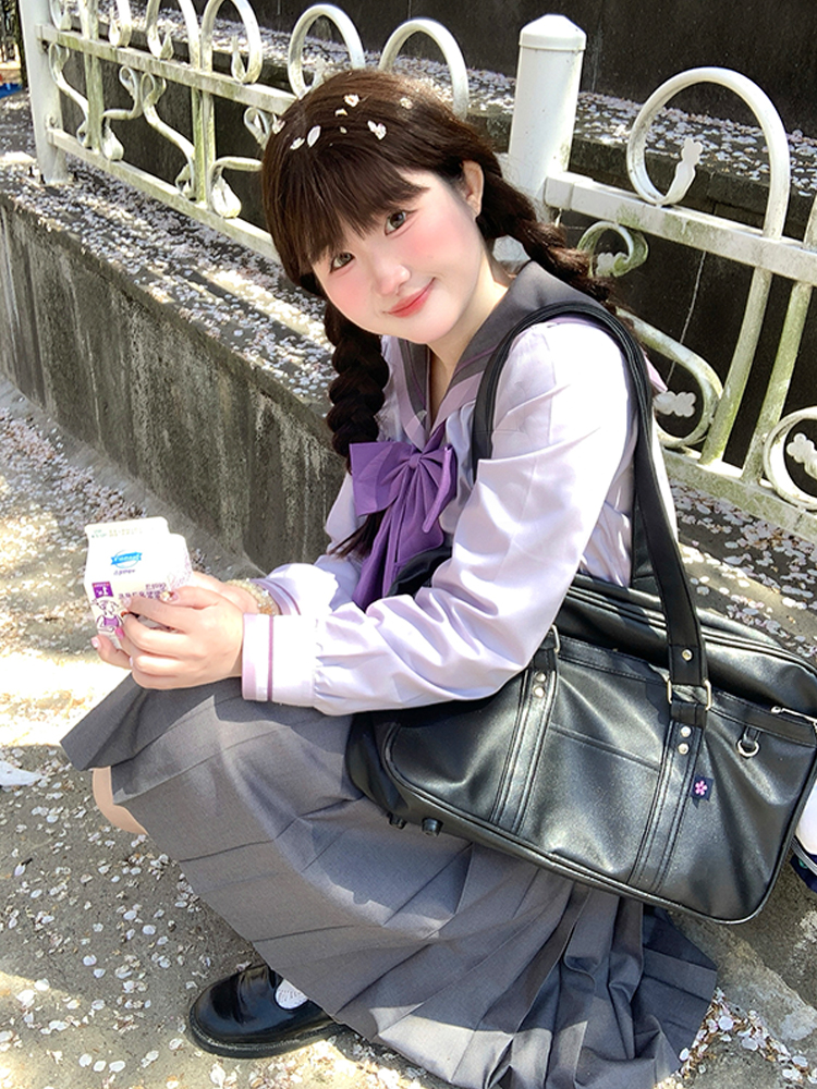 セーラー服 優雅リボン付き制服風セーラートップス
