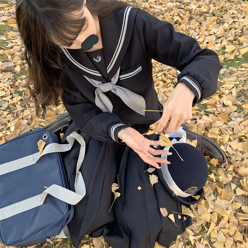 セーラー服 学園風セーラーカラー長袖ブラウス
