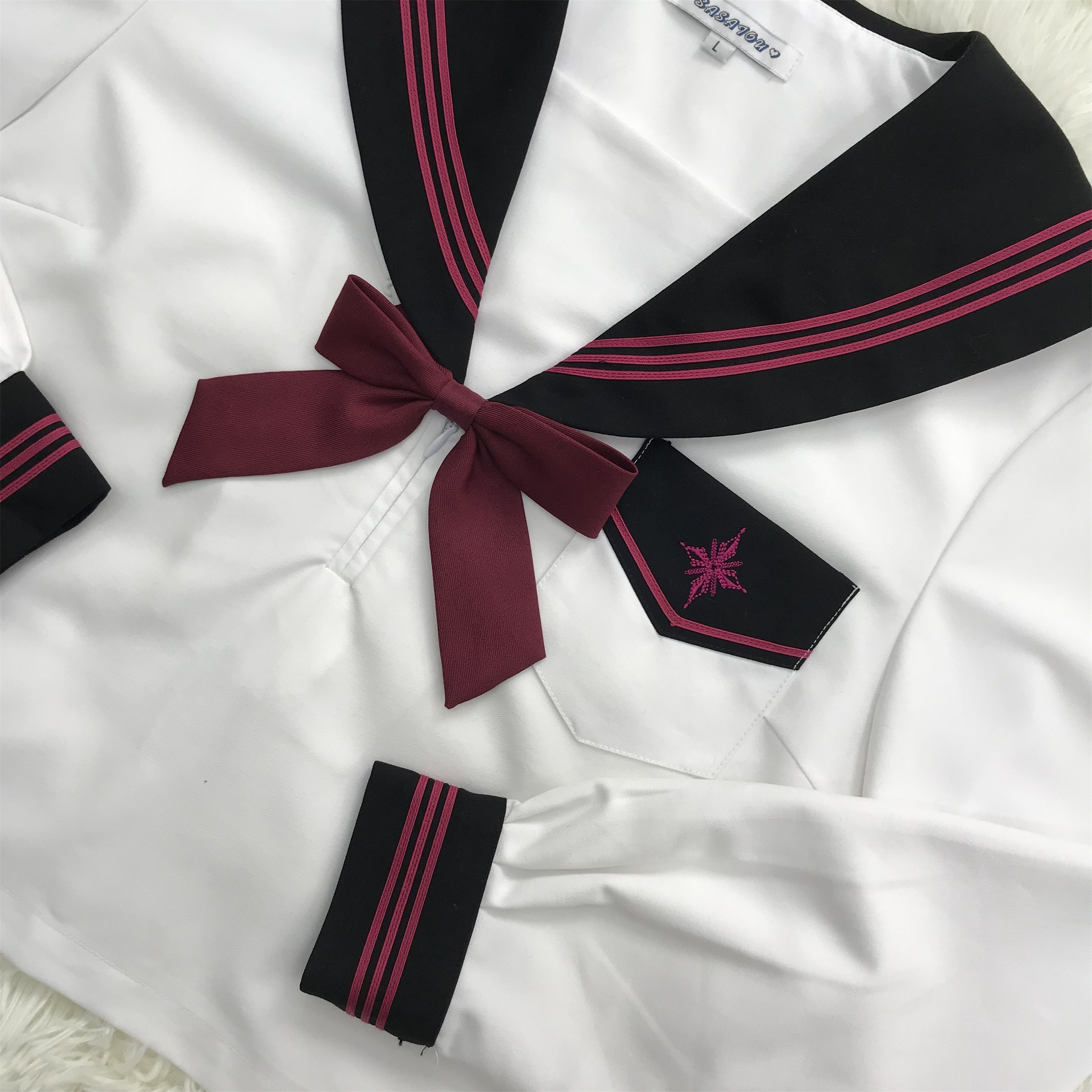 セーラー服 星型ワッペン付きマリン風セーラートップス