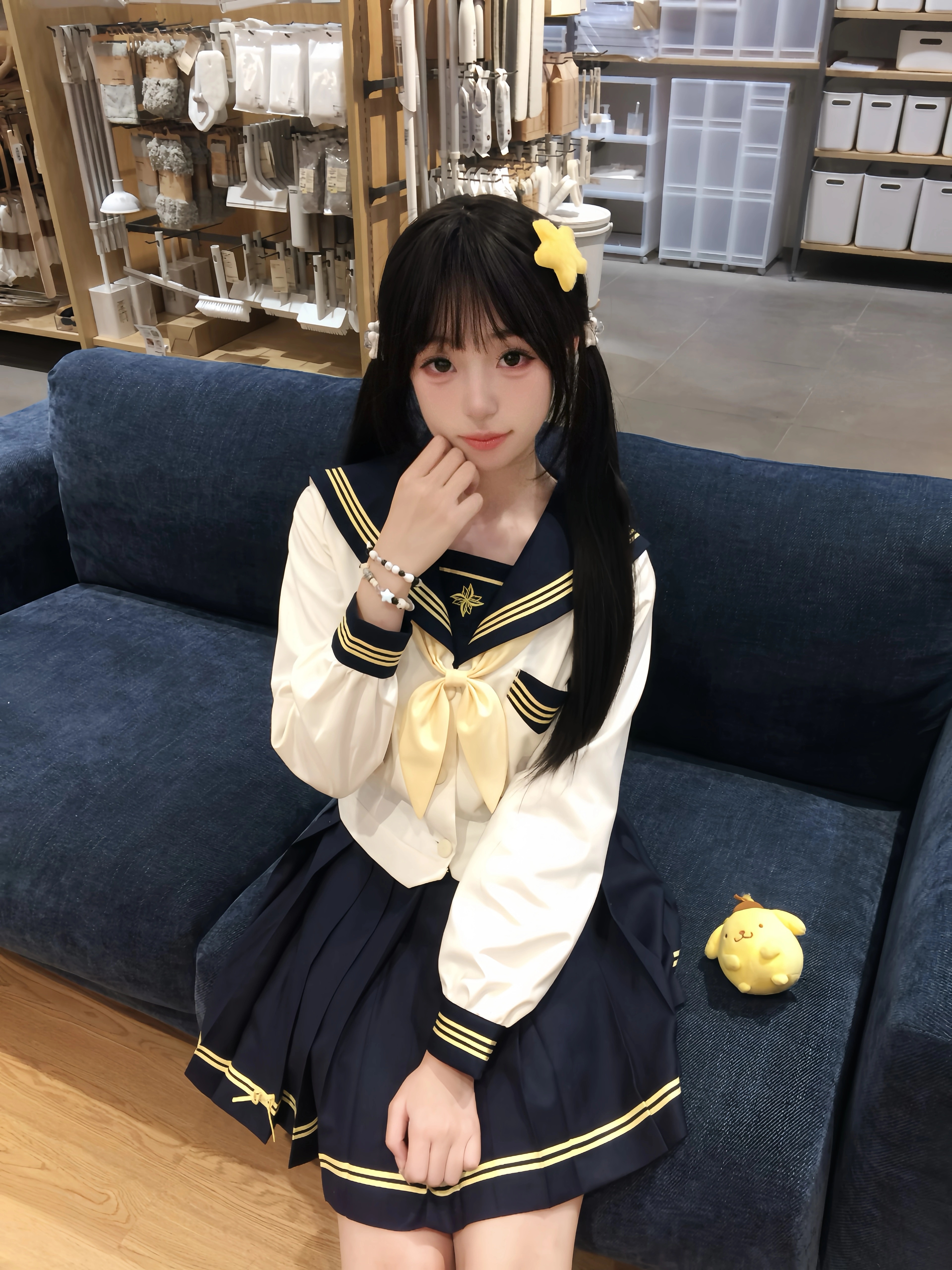 セーラー服 刺繍入りマリンセーラーブラウス