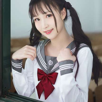 リボンの学生セーラー服大きいサイズあり
